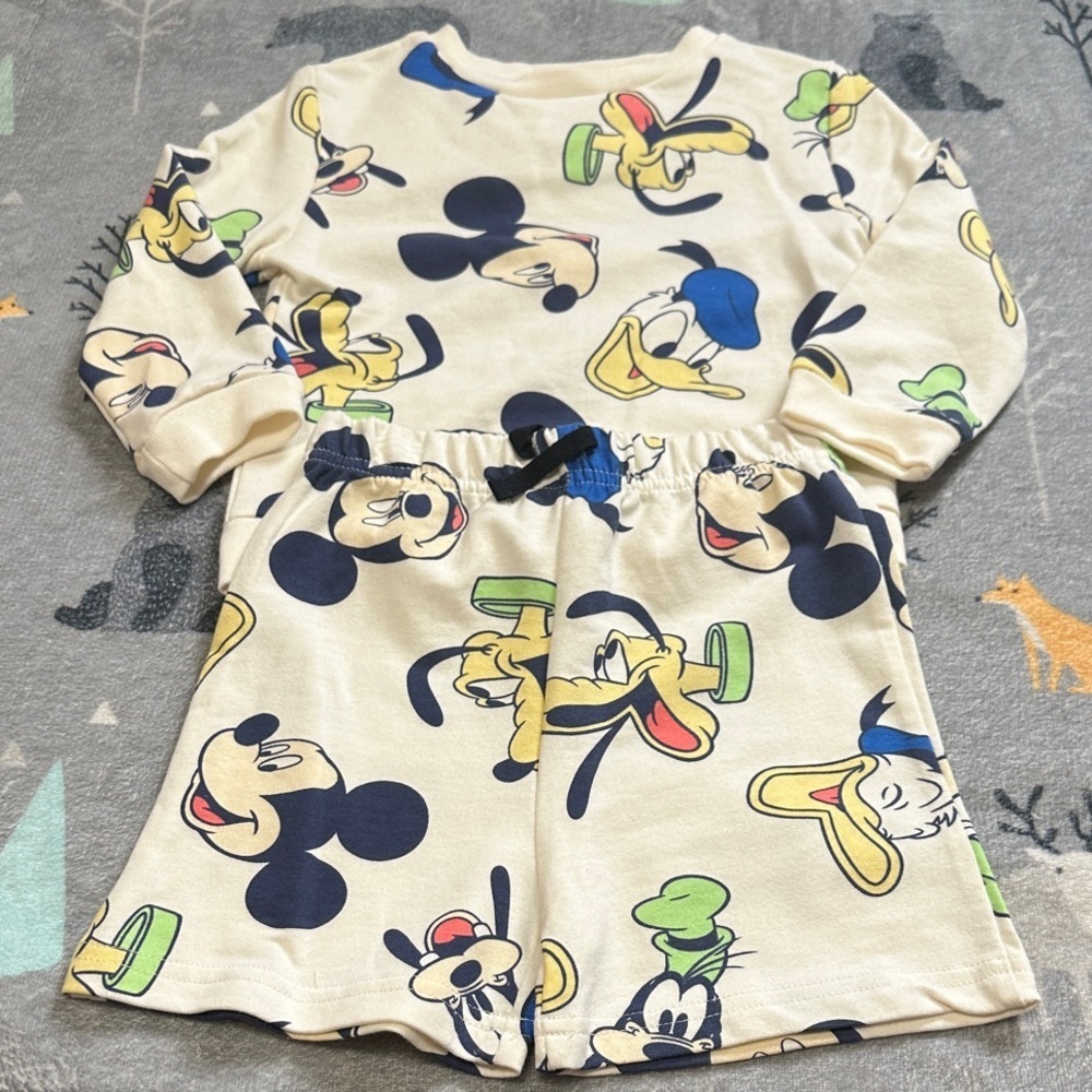 Disney Character Matching Set Crew neck and shorts. 3T